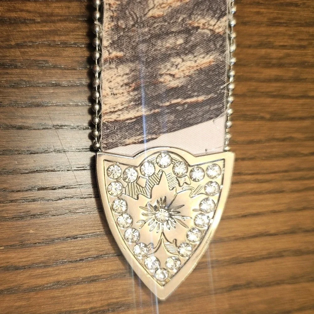 Vintage Nocona Pink Camo Rhinestone Western Leather Belt Womens L 38